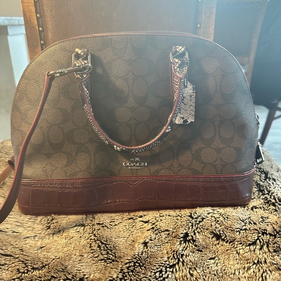 Coach Designer Authentic Exotic Brown and Oxford Sierra Satchel Bag - Picture 8 of 12